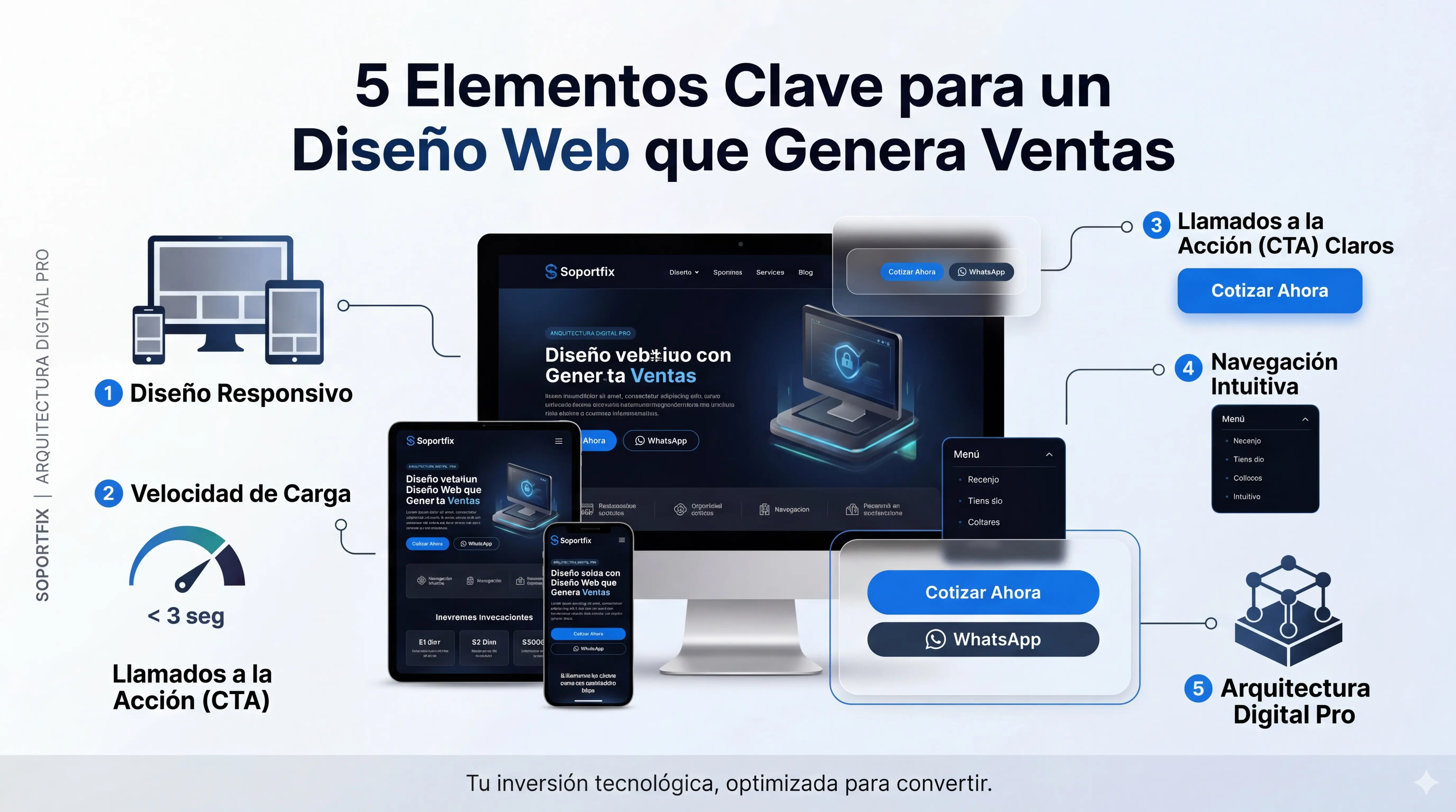 Portada de 5 Elementos Clave para un Diseño Web que Genere Ventas